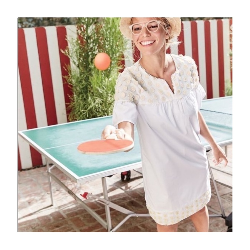J. Crew Bell Sleeve Fringe Dot Dress
